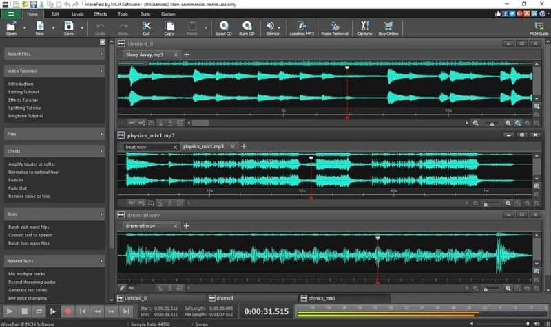 Aplikasi Edit Suara wavepad