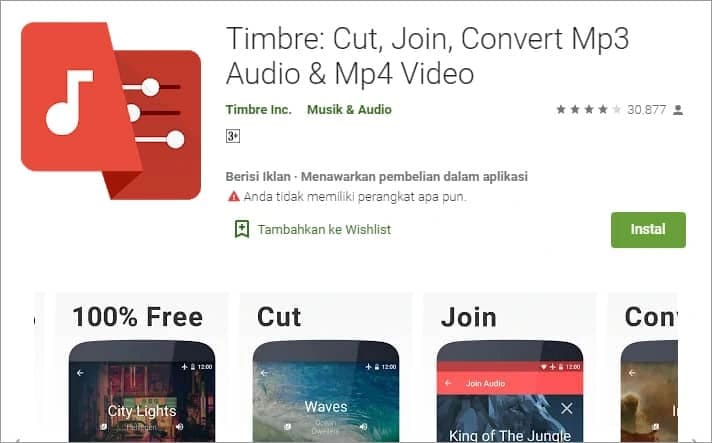 Aplikasi Edit Suara android Timbre