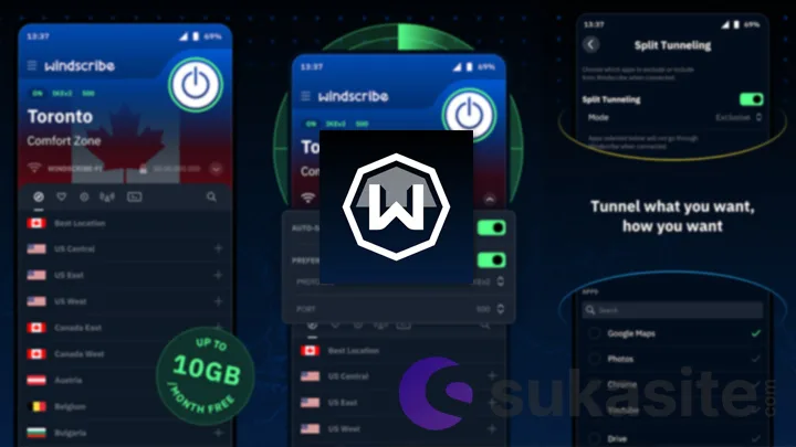 Aplikasi VPN Terbaik HP Windscribe VPN
