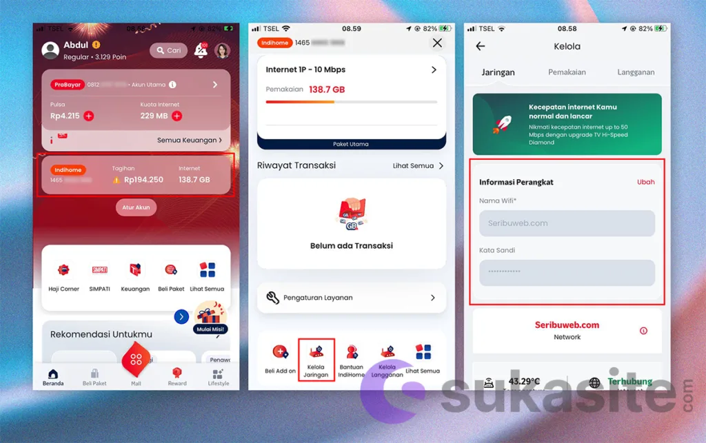 2 Cara Mengganti Password Wifi Indihome Sendiri dengan Mudah Cara Mengganti Password Wifi Indihome lewat MyTelkomsel