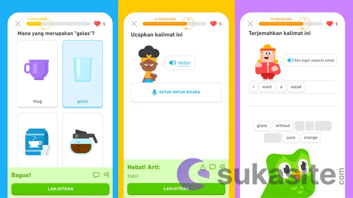 Game Belajar Bahasa Inggris Duolingo: Language Lessons
