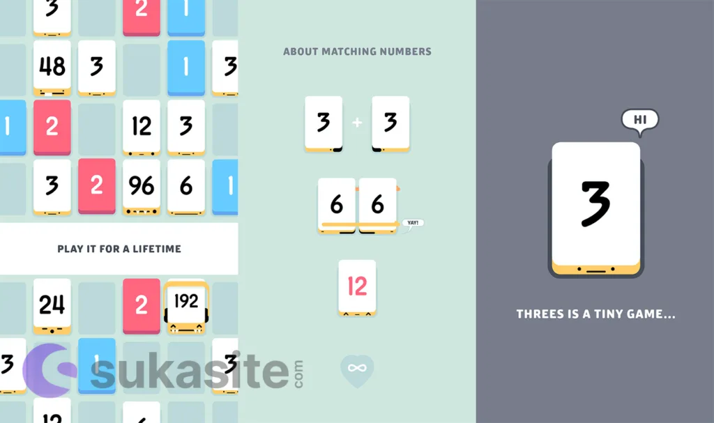25 Game Puzzle Terbaik dan Mengasah Otak di Android Game Puzzle Threes!